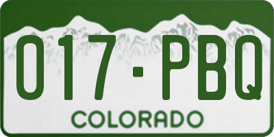 CO license plate 017PBQ