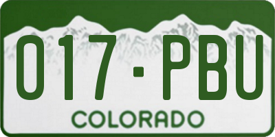 CO license plate 017PBU