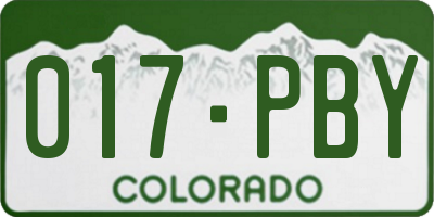 CO license plate 017PBY