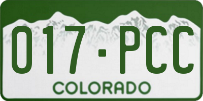 CO license plate 017PCC