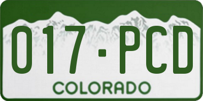 CO license plate 017PCD