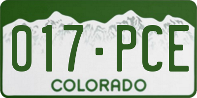 CO license plate 017PCE