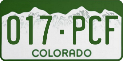 CO license plate 017PCF