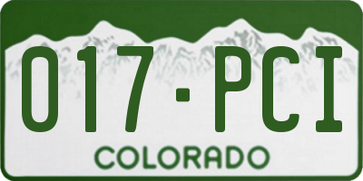 CO license plate 017PCI