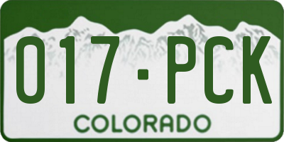 CO license plate 017PCK