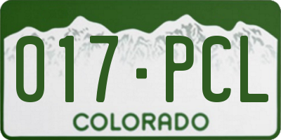 CO license plate 017PCL