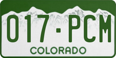 CO license plate 017PCM