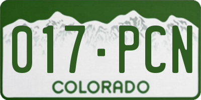 CO license plate 017PCN