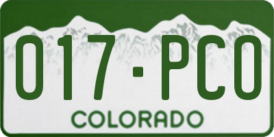 CO license plate 017PCO