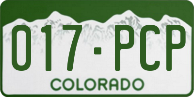 CO license plate 017PCP