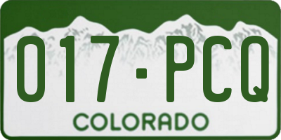 CO license plate 017PCQ