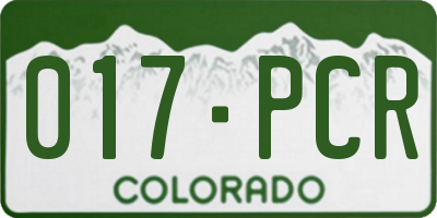 CO license plate 017PCR