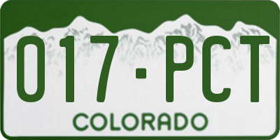 CO license plate 017PCT