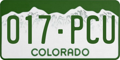CO license plate 017PCU