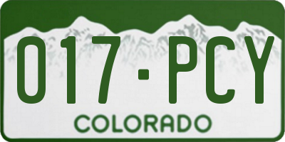 CO license plate 017PCY