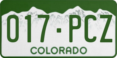 CO license plate 017PCZ