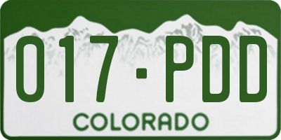 CO license plate 017PDD
