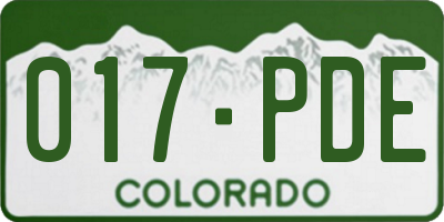 CO license plate 017PDE