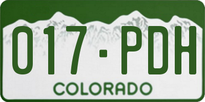 CO license plate 017PDH