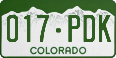 CO license plate 017PDK