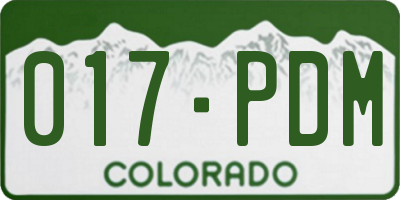 CO license plate 017PDM
