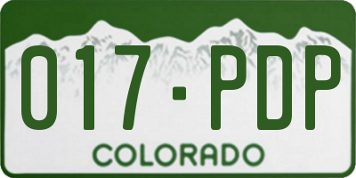 CO license plate 017PDP