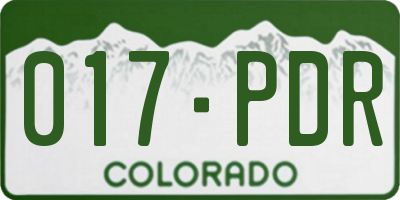 CO license plate 017PDR