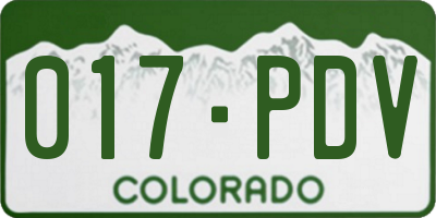 CO license plate 017PDV