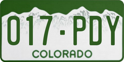 CO license plate 017PDY