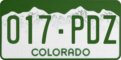 CO license plate 017PDZ