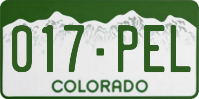 CO license plate 017PEL
