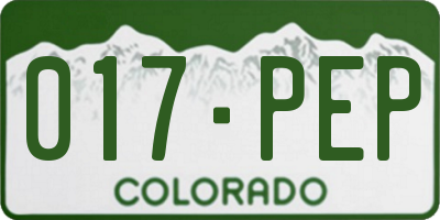 CO license plate 017PEP