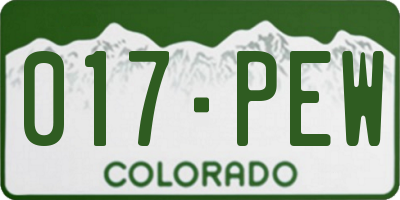CO license plate 017PEW