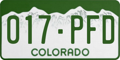 CO license plate 017PFD