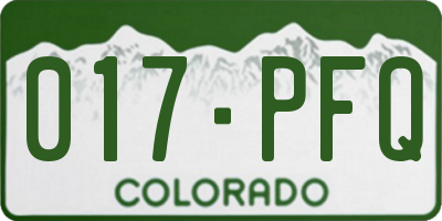 CO license plate 017PFQ
