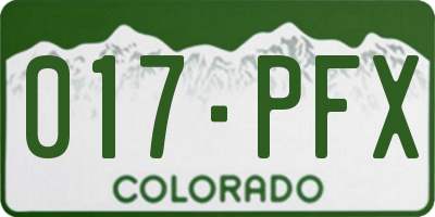 CO license plate 017PFX