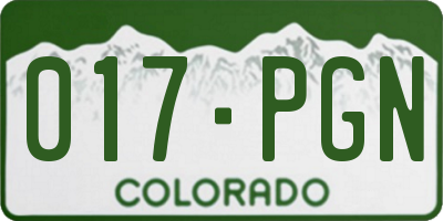 CO license plate 017PGN