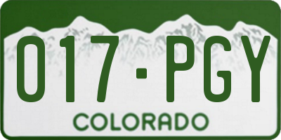 CO license plate 017PGY