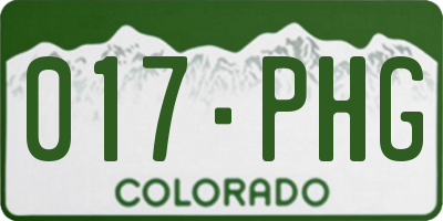 CO license plate 017PHG