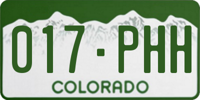 CO license plate 017PHH