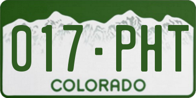 CO license plate 017PHT
