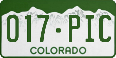 CO license plate 017PIC