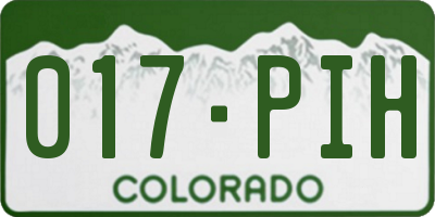 CO license plate 017PIH