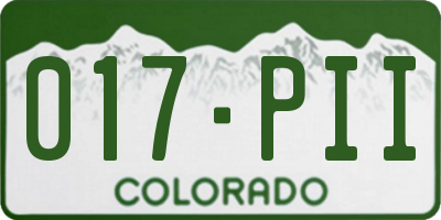 CO license plate 017PII