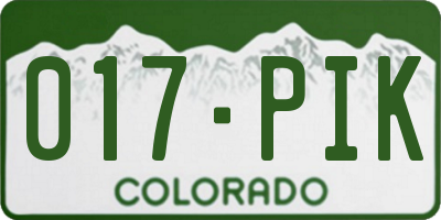 CO license plate 017PIK
