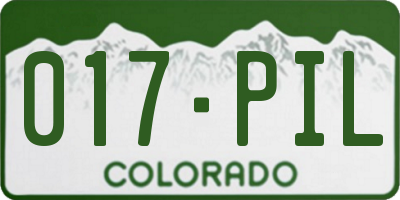 CO license plate 017PIL