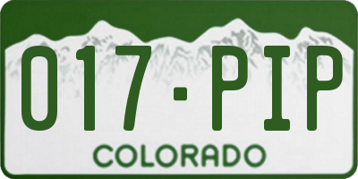 CO license plate 017PIP