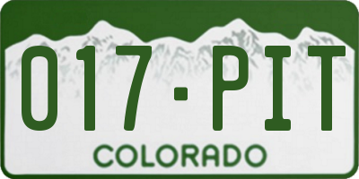 CO license plate 017PIT