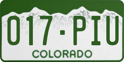 CO license plate 017PIU