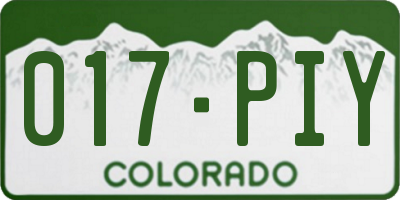 CO license plate 017PIY